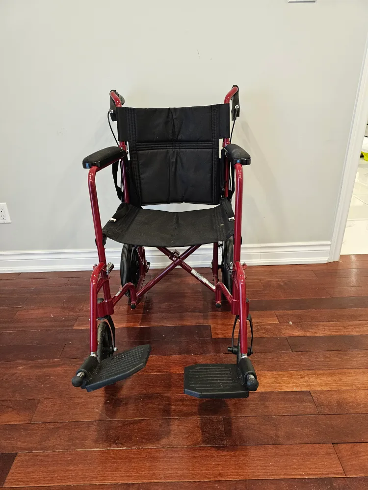 Red Folding Wheelchair thumbnail
