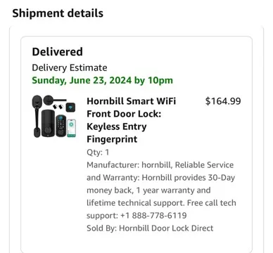 🧡Hornbill Smart WiFi Front Door Lock image indicator(2)