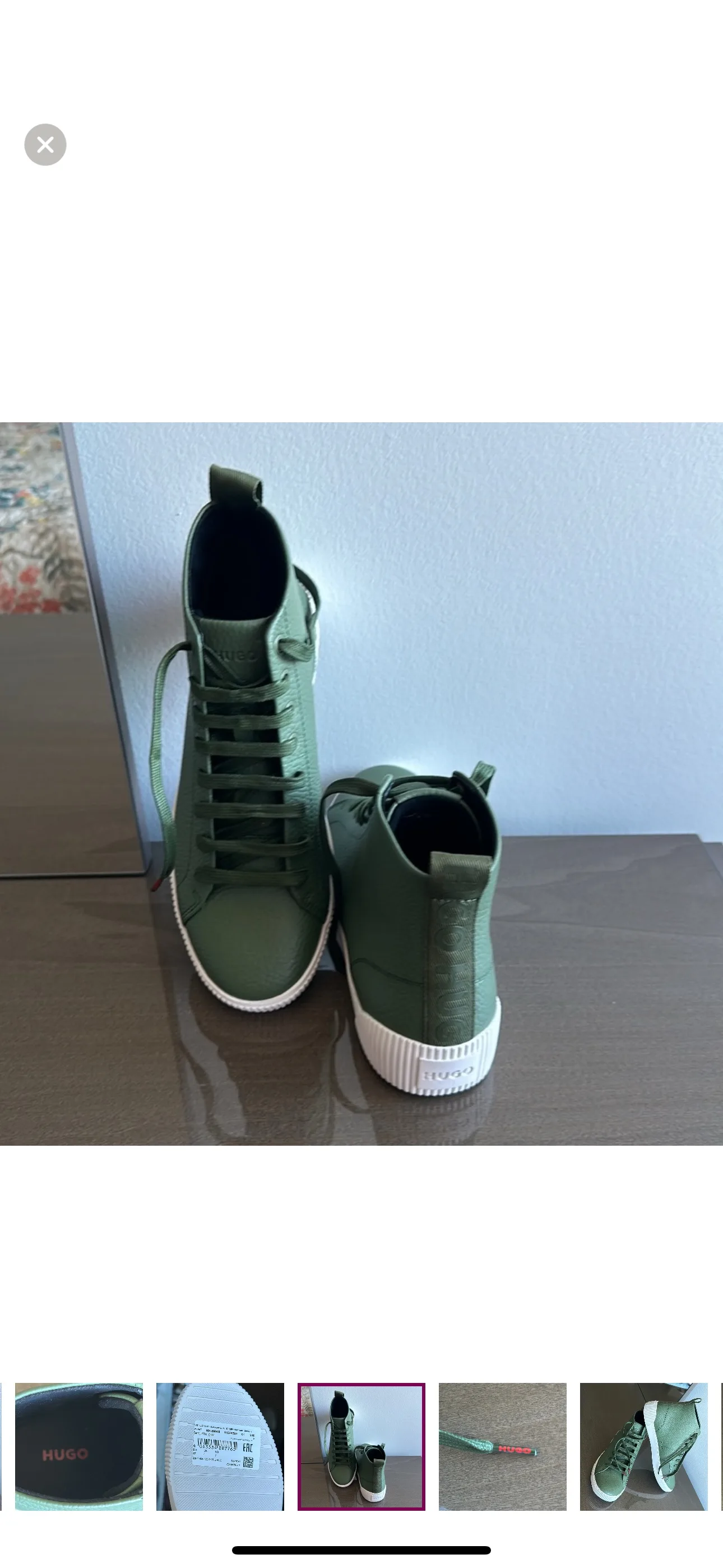 Hugo Boss Green Leather High Top Sneakers image indicator(3)