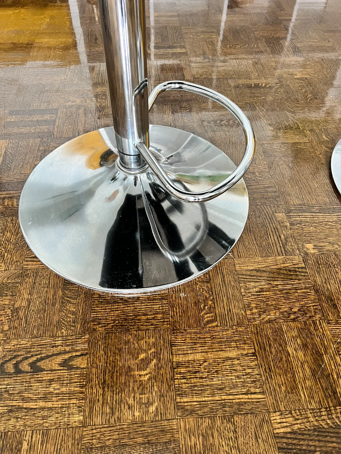 Black Counter Height Bar Stools Set of 2 PU Leather Swivel image indicator(4)