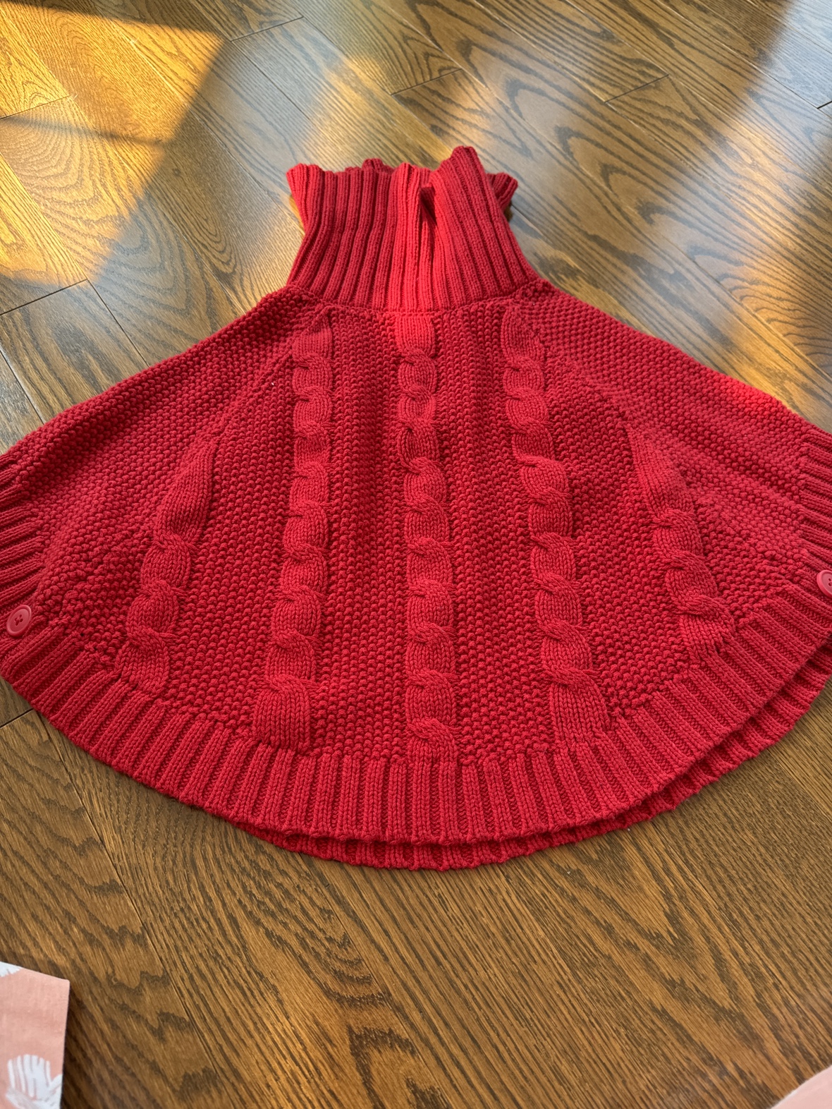 Carter's Kids Red Cable Knit Poncho - photo 4