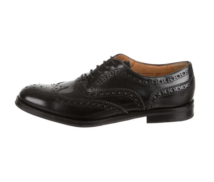 CHURCH'S Black Leather Brogue Oxfords US 8/ IT 38.5 thumbnail