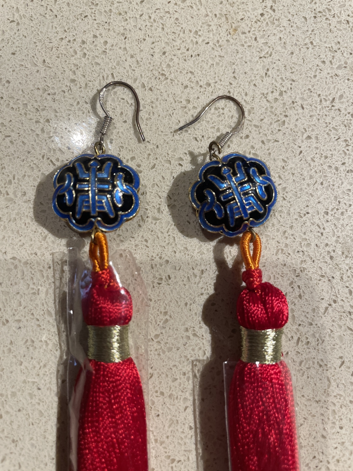 Handmade Red Tassel Earrings - photo 2