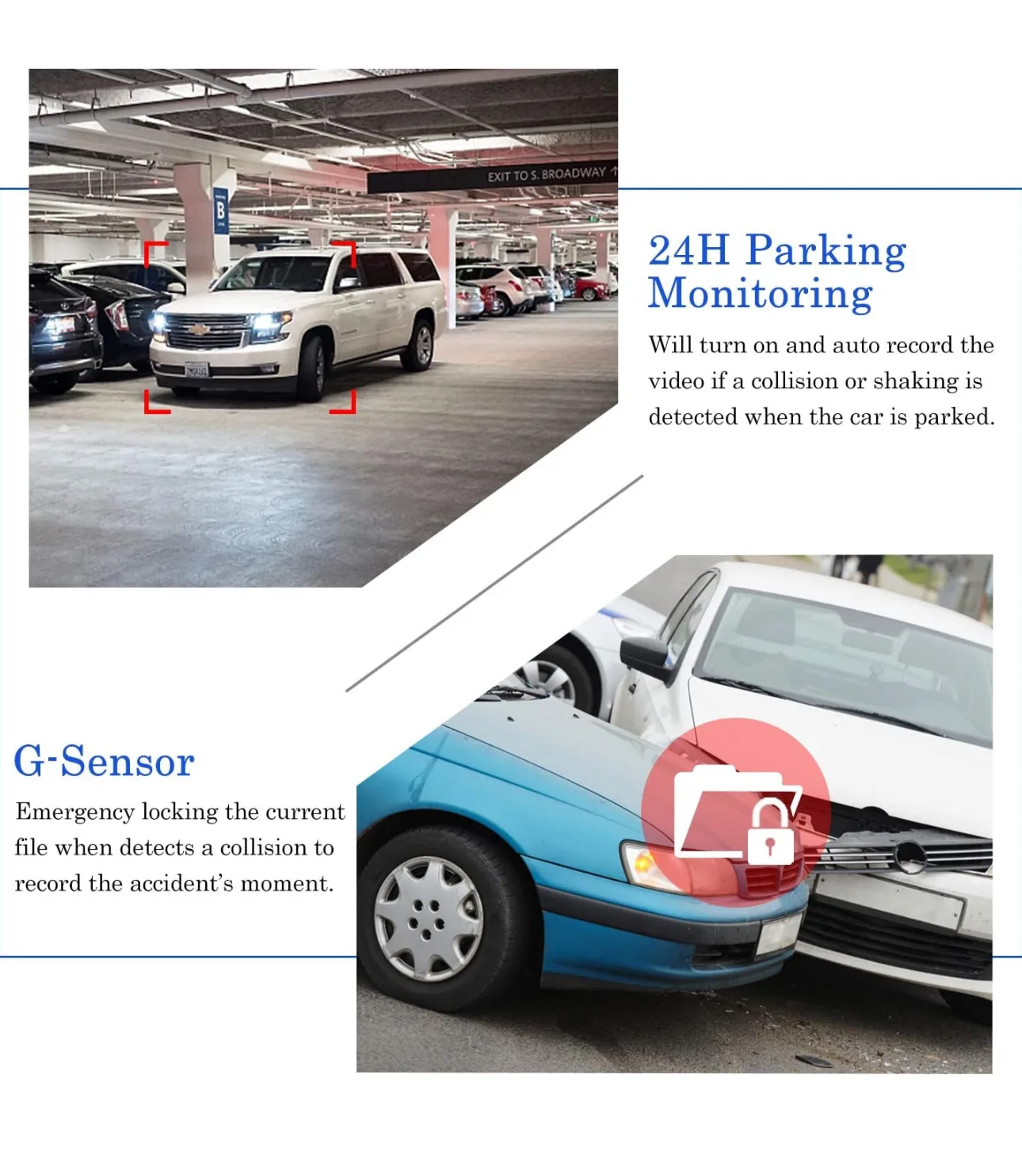 New * 7 in touch screen dash cam with rear camera image indicator(5)