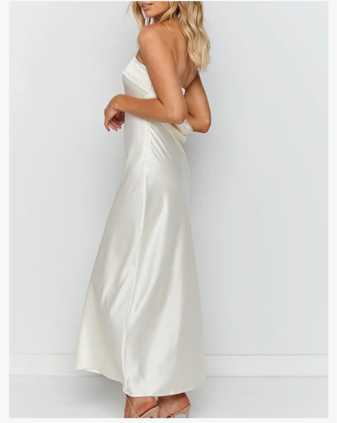 NWT Satin Silk Backless Tube Tops Maxi Dress - photo 2
