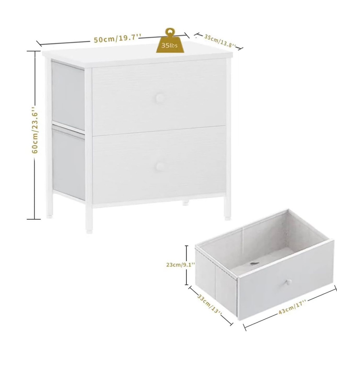 White Nightstand Pair - photo 3