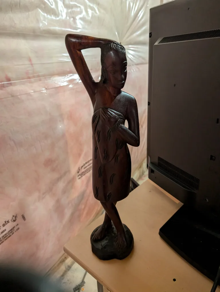Wooden Carved Statue of a woman thumbnail