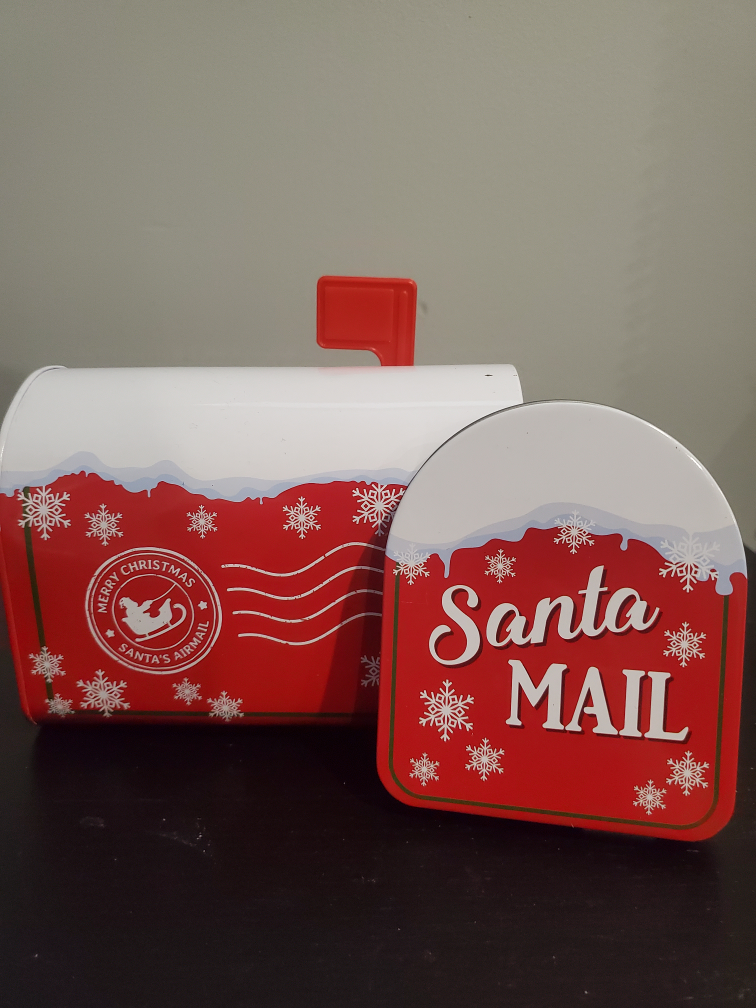 Christmas Mailbox Themed Cookie Tin
