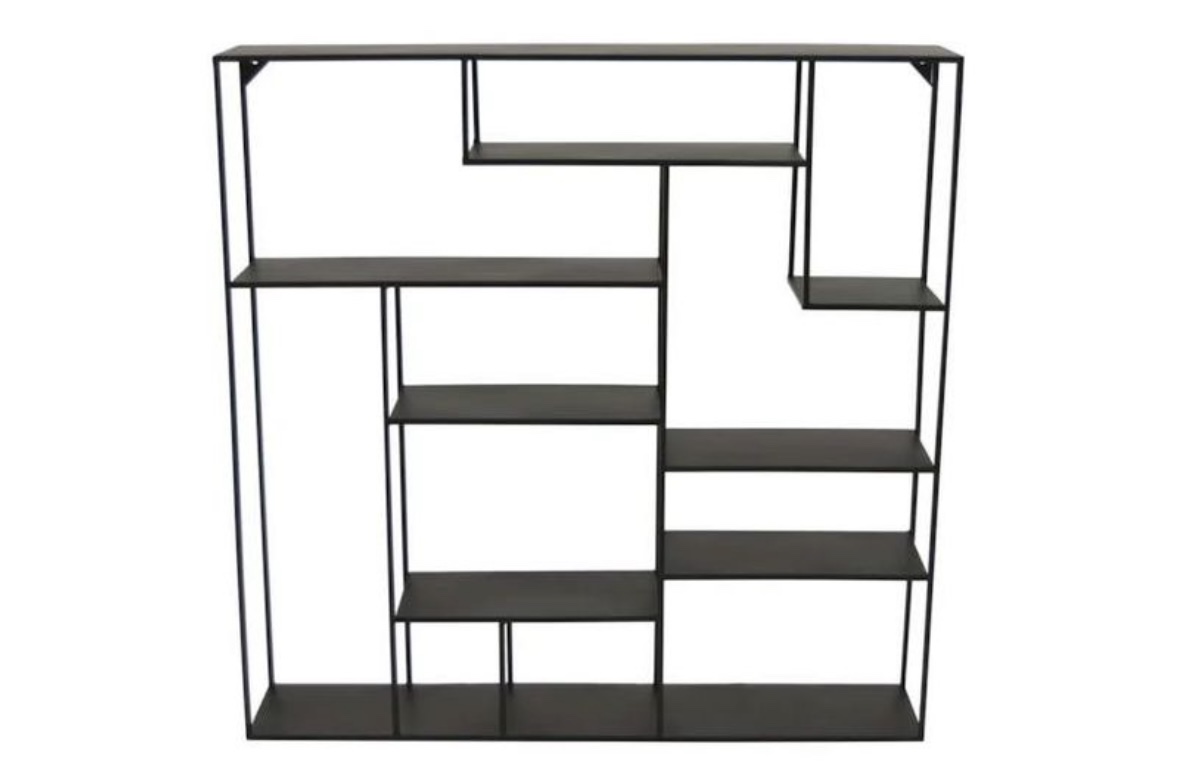CB2 Black Metal Alcove Wall Shelf