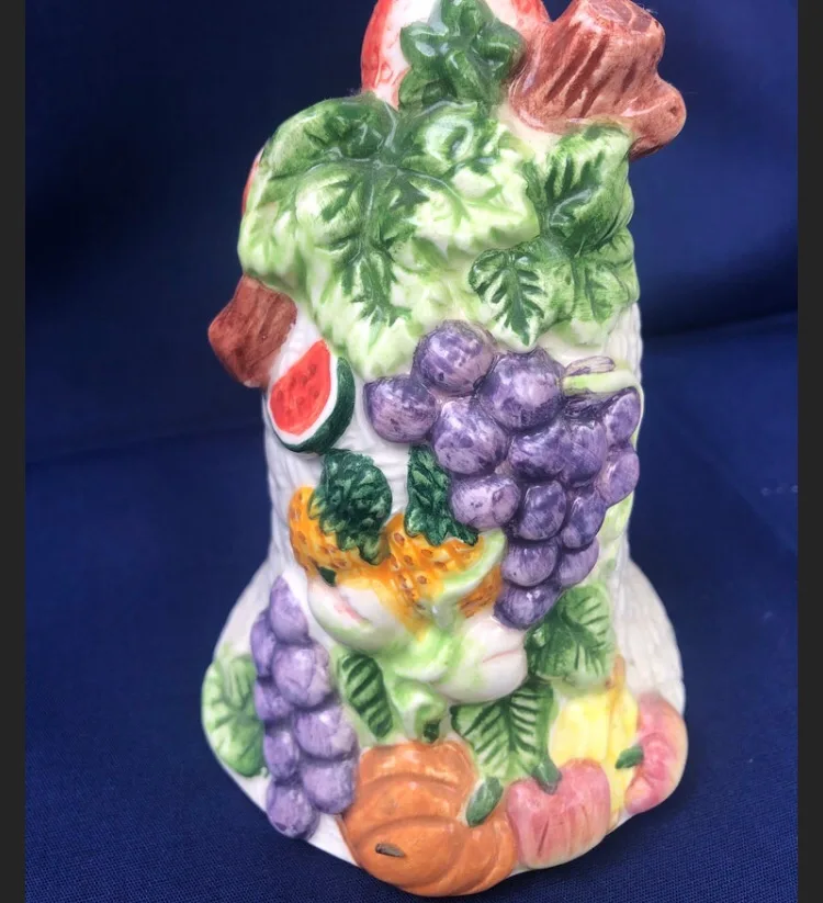 Vintage Fitz and Floyd Porcelain Fruits Bell image indicator(6)