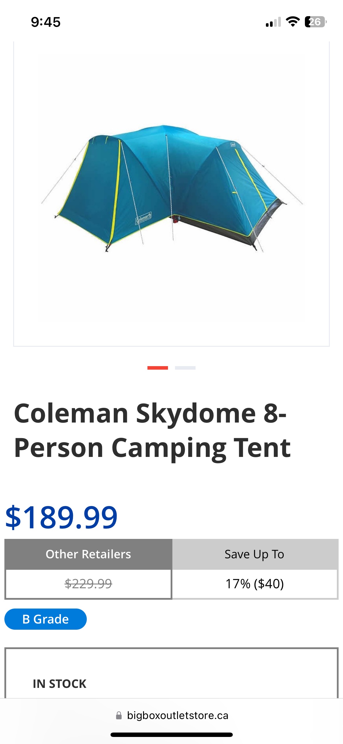 Coleman Skydome 8-Person Camping Tent