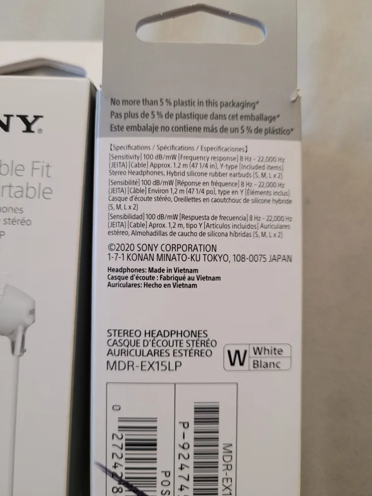 Sony MDR-EX15LP Comfortable Fit Stereo Headphones image indicator(3)