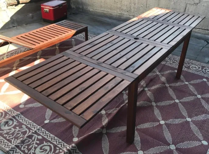 IKEA Wooden Expandable Outdoor Table image indicator(3)