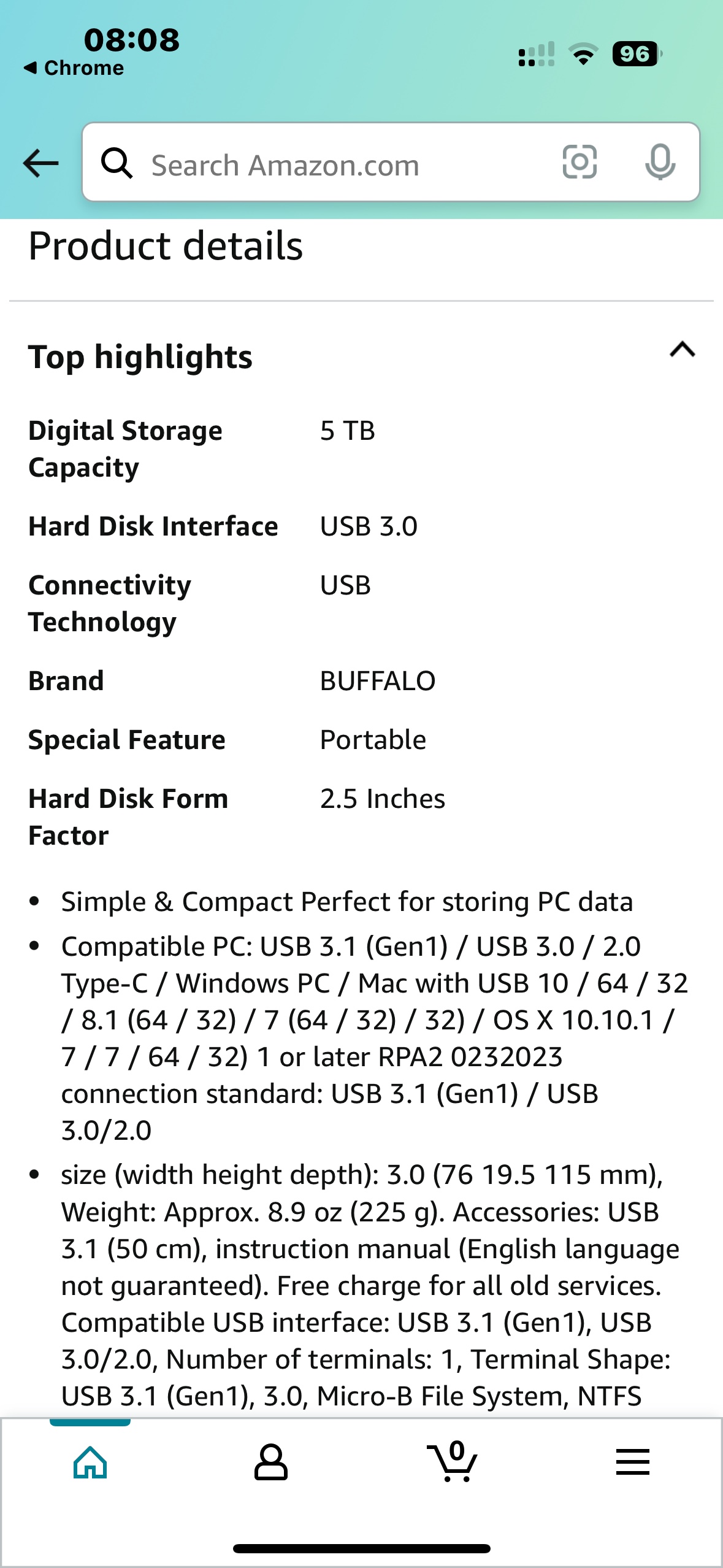 Buffalo Mini Station 5TB Portable Hard Drive - photo 2