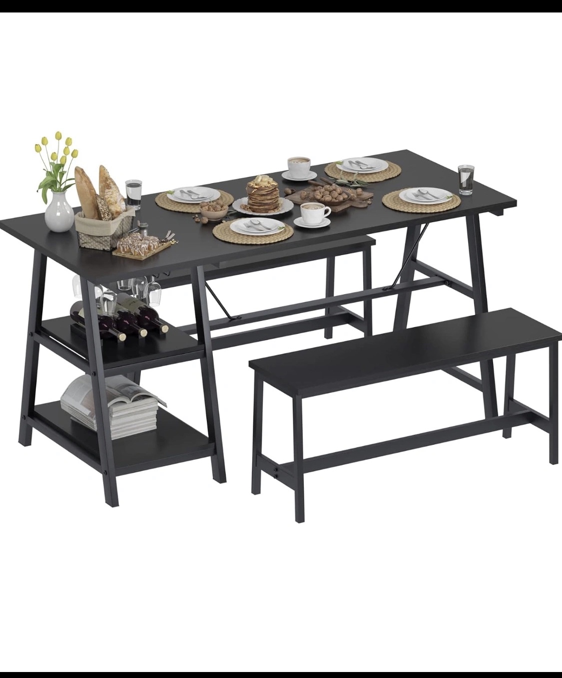 Dining Table with 2 Bench Set - photo 2
