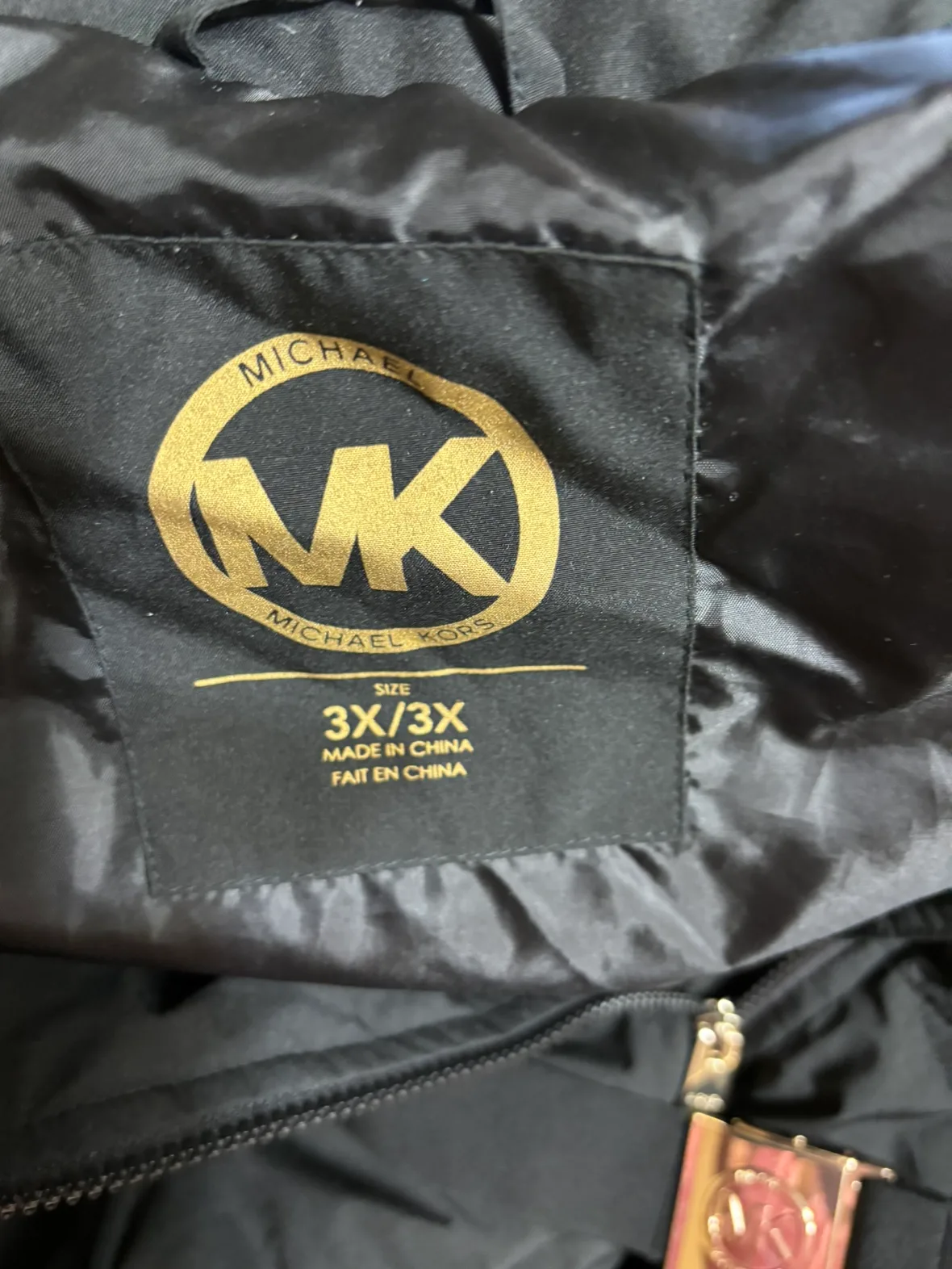 Michael Kors Black Puffer Coat with Fur Hood image indicator(4)