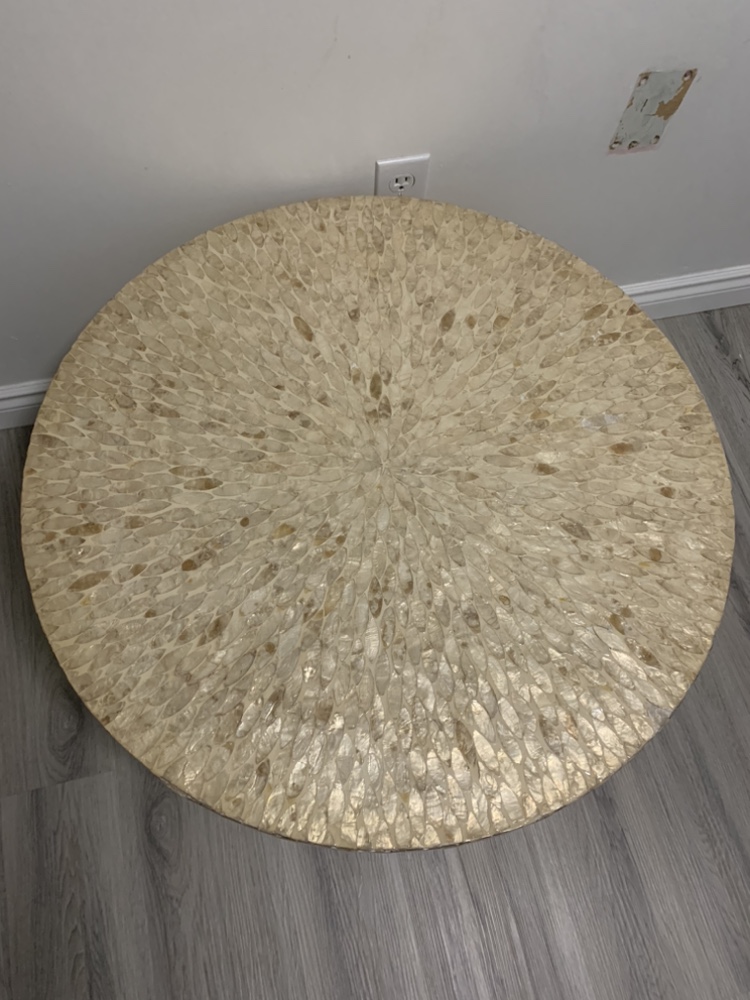Round Mother of Pearl Inlay Coffee Table - photo 3