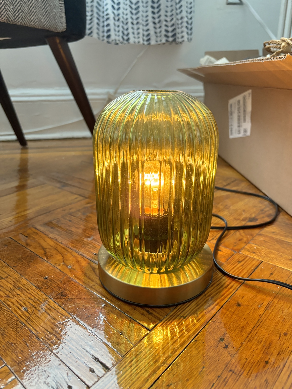 Green Glass Table Lamp