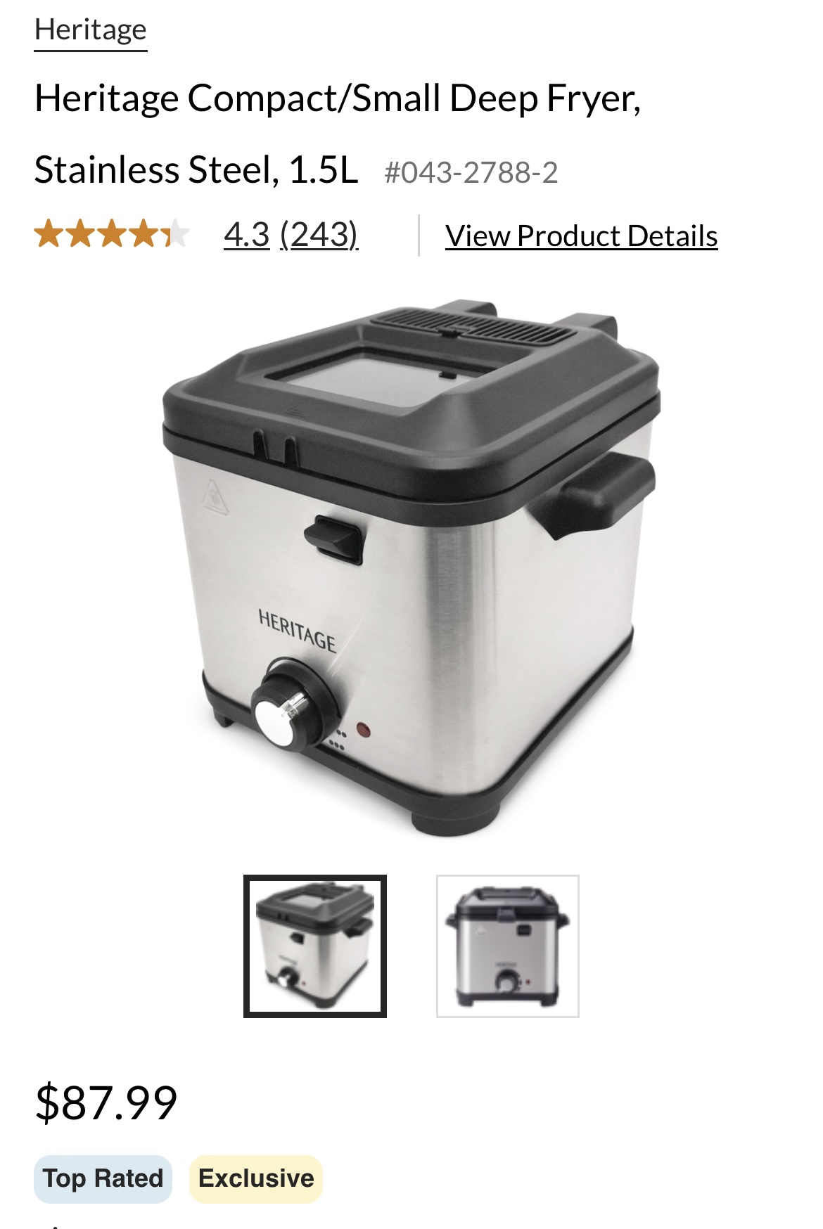 Heritage Compact Deep Fryer - photo 5