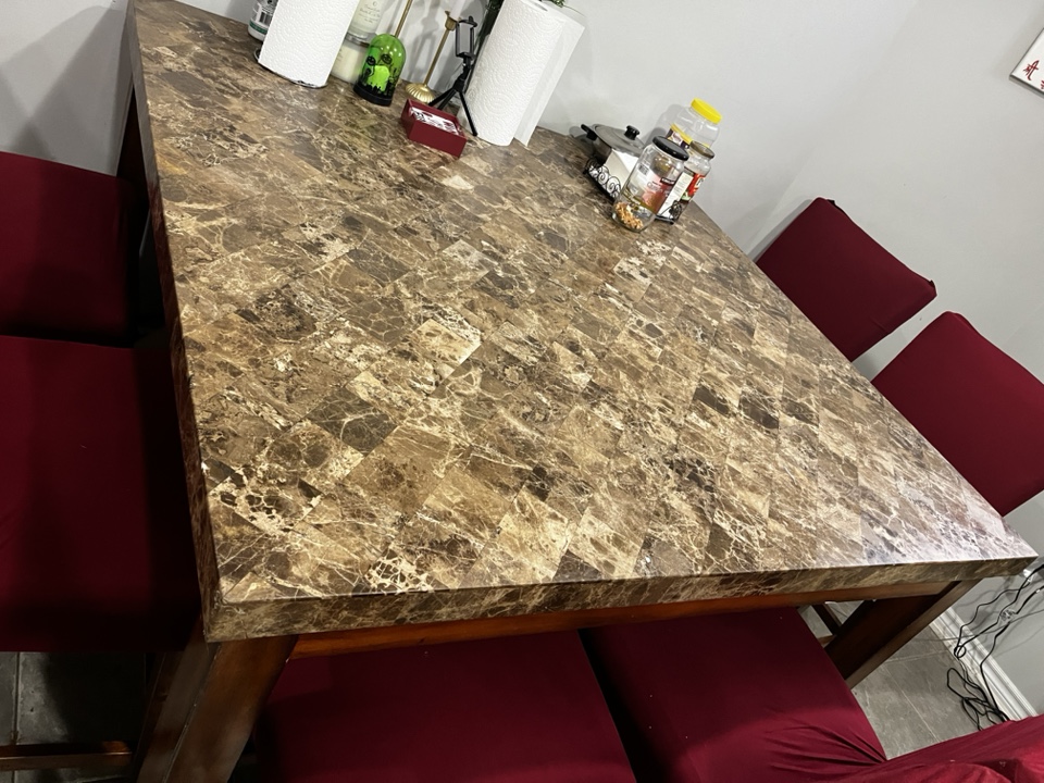 Faux Marble Dining Table set with 6 Chairs - photo 3