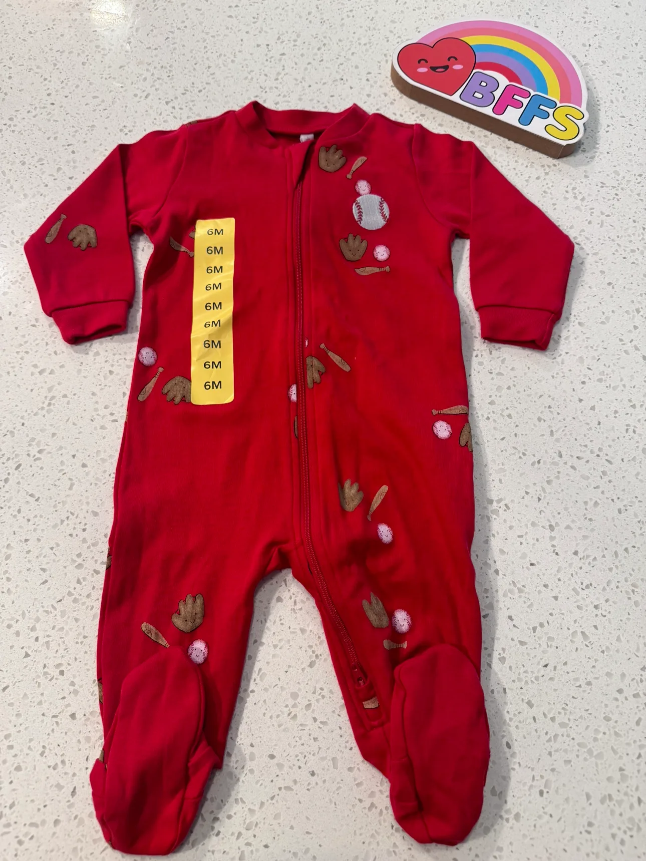 Red Baseball Sleeper 6M thumbnail