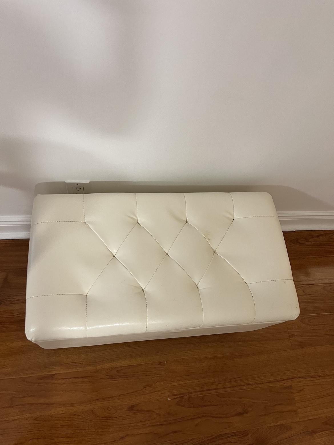 White Storage Ottoman - photo 4