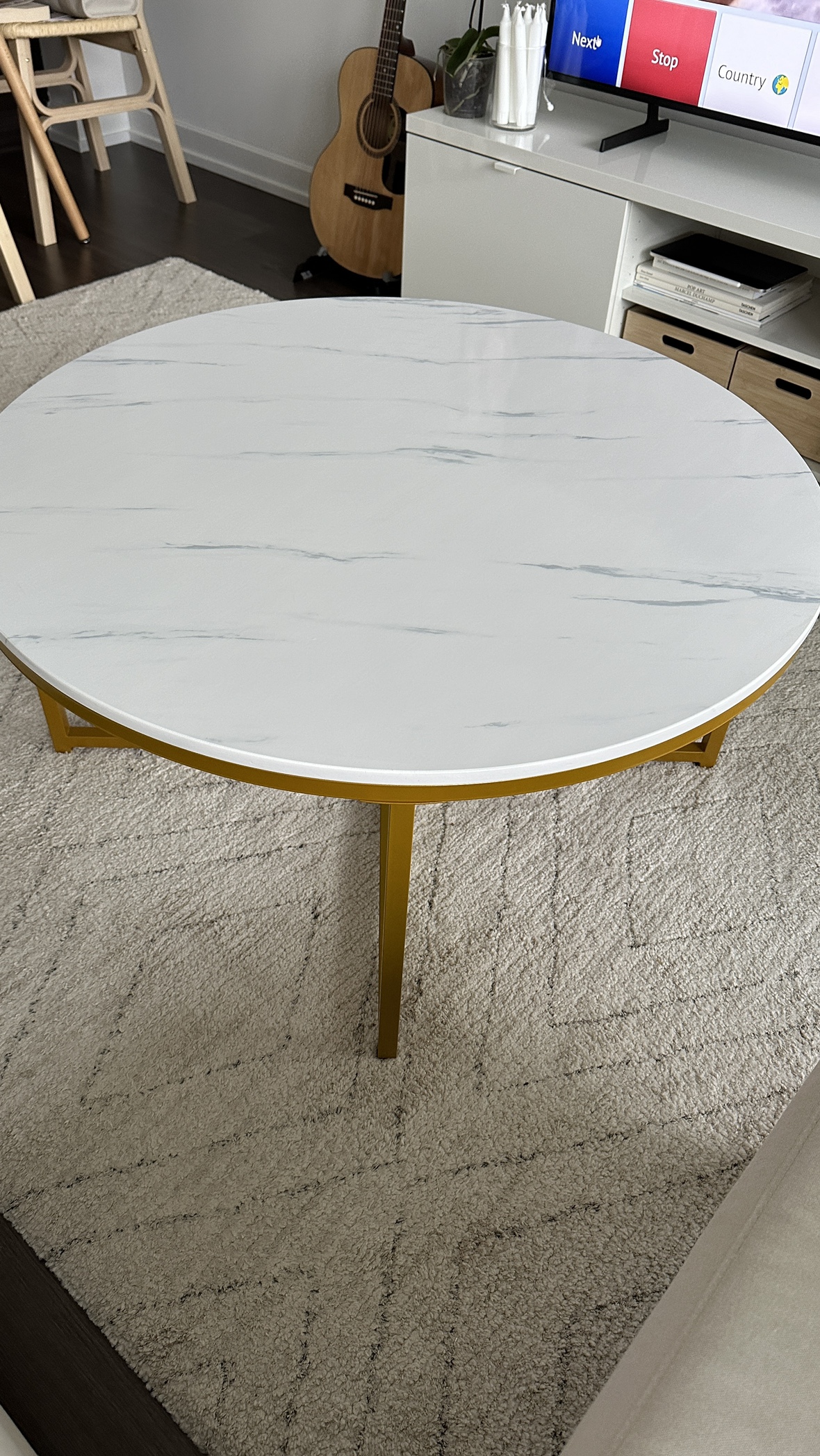 Yaheetech Faux Marble Coffee Table, 35.5in