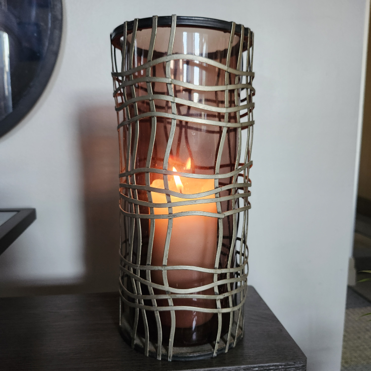 Glass Candle or Vase Holder