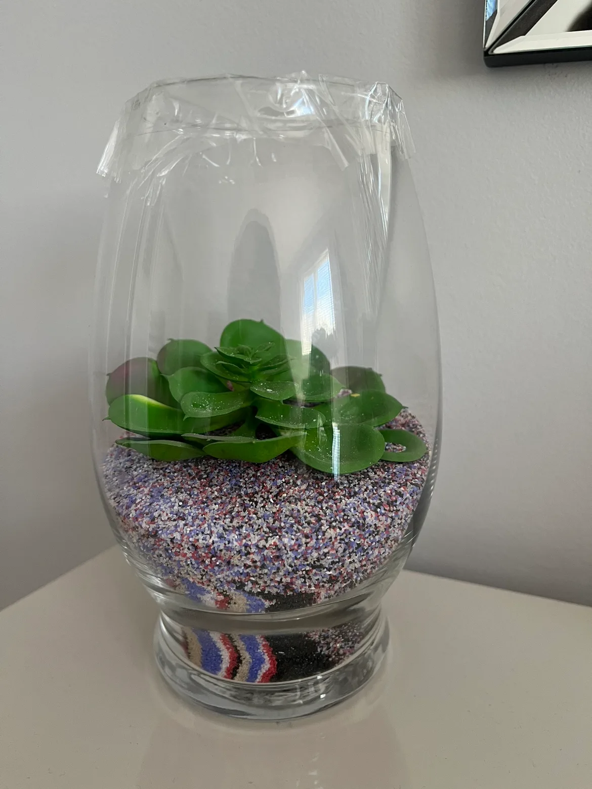 #freecycle Sand Art Decor with Artificial Plant thumbnail