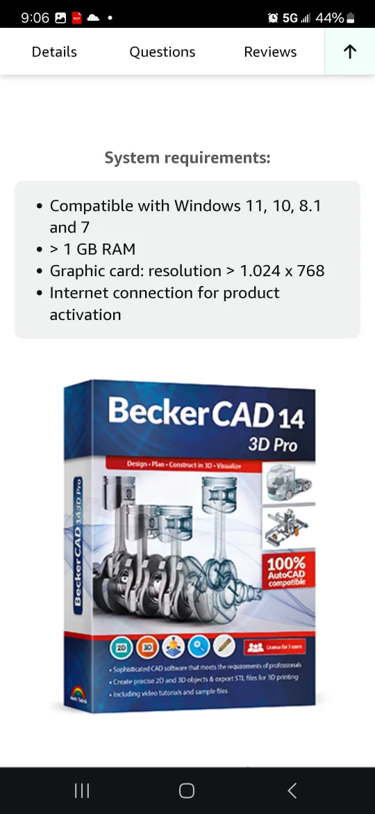 Becker CAD 14 3D Pro printing Software New Sealed image indicator(3)