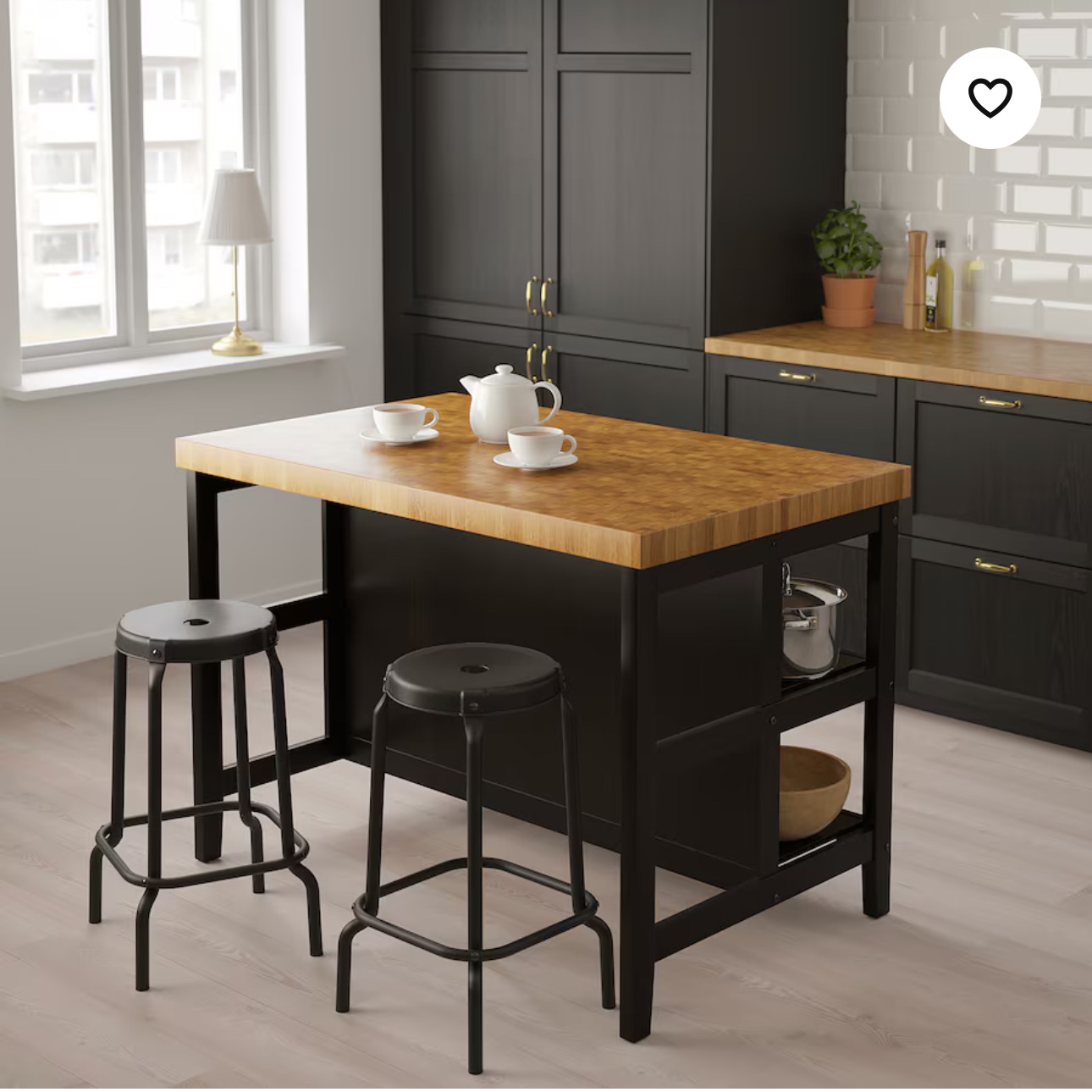 Kitchen Island with Two Stools - photo 2