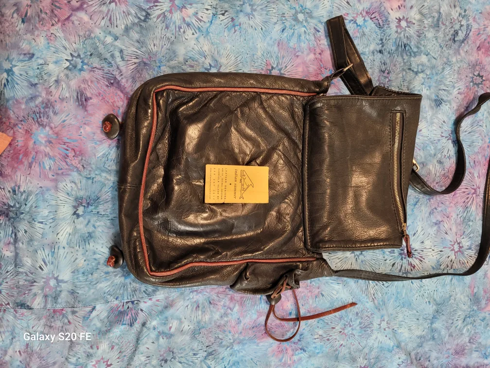 Vintage Black Leather Shoulder Bag image indicator(2)