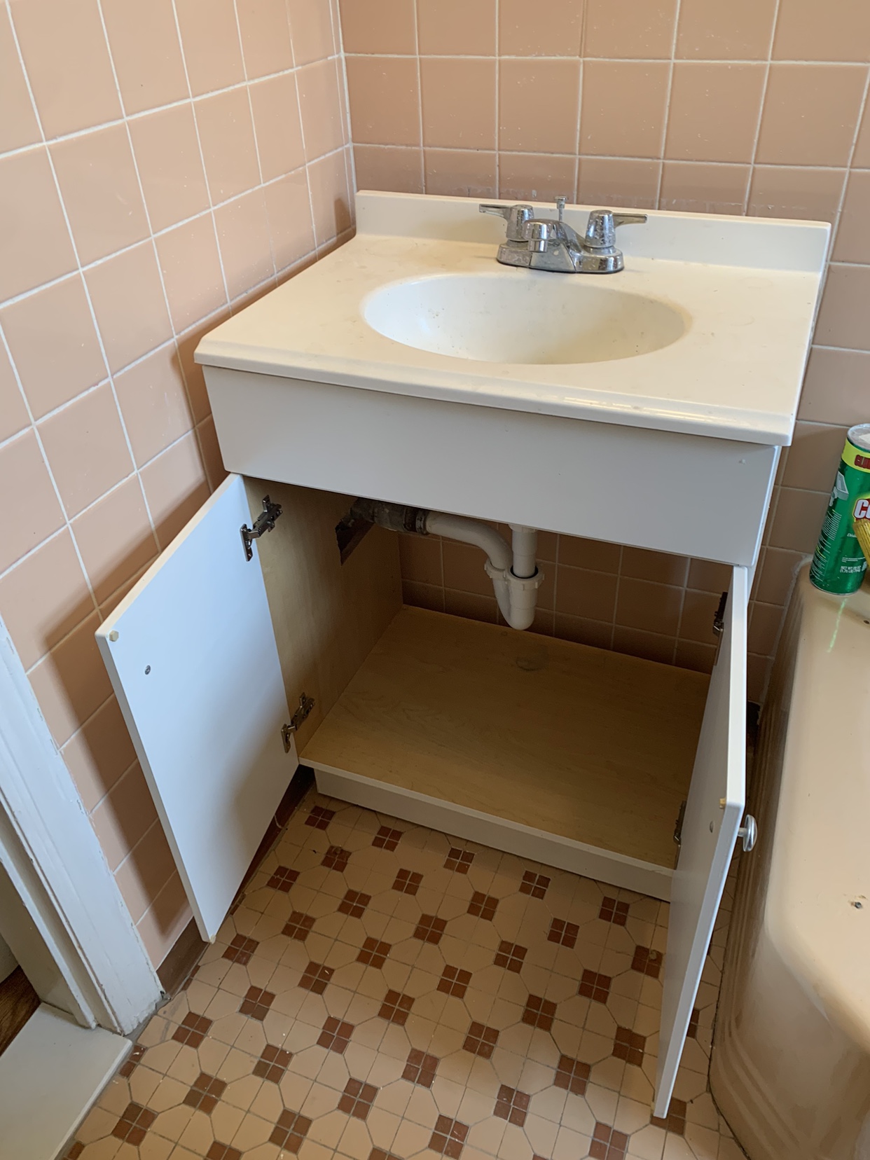White Bathroom 24 1/4” sink basin cabinet storage - photo 3