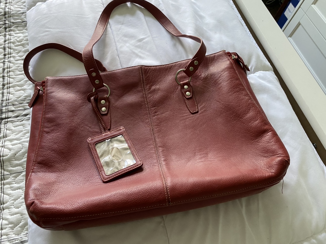 Large Burgundy Leather Tote Bag