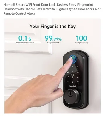 🧡Hornbill Smart WiFi Front Door Lock image indicator(4)