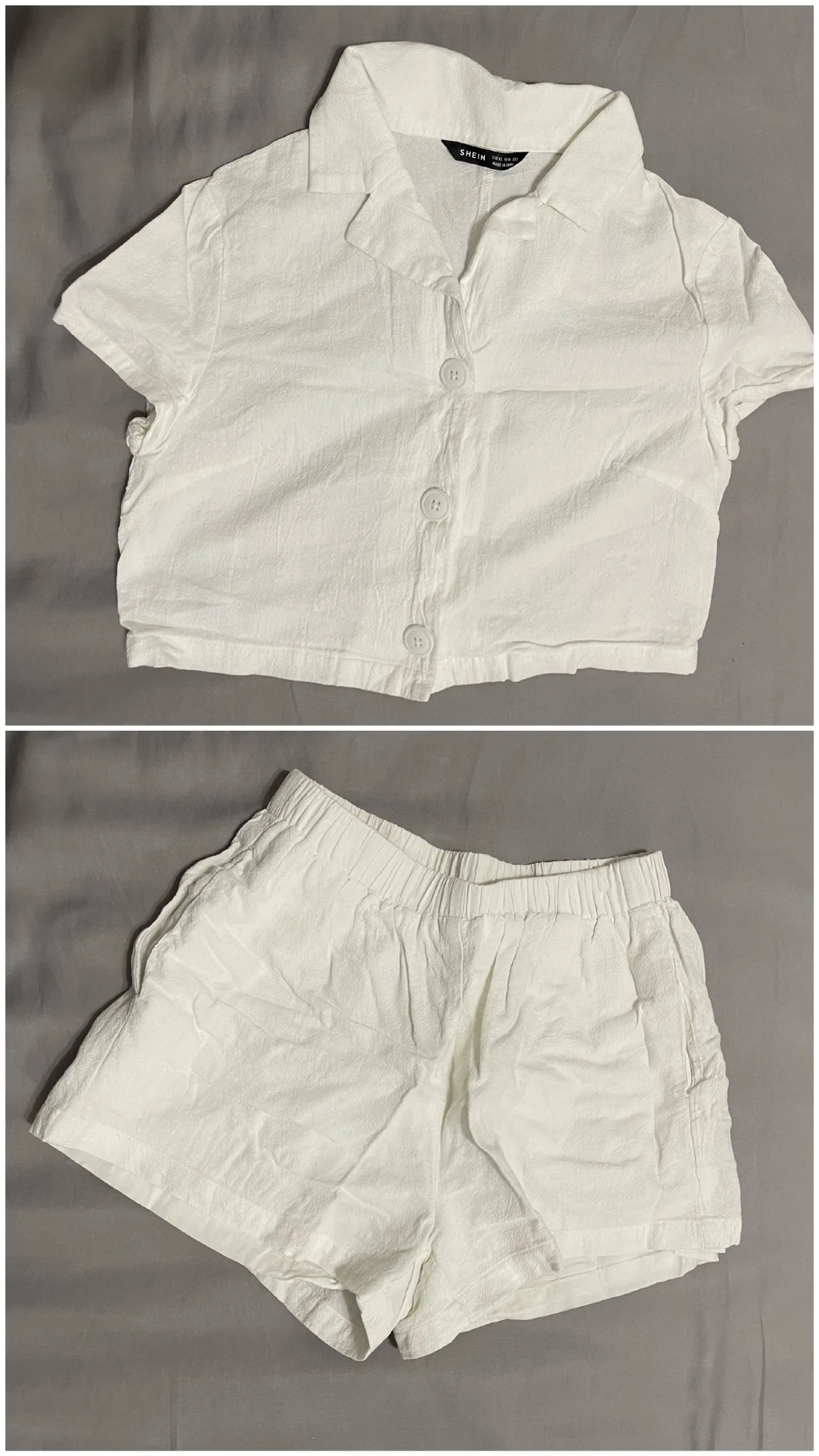 White Crop Top and Shorts Set image indicator(3)