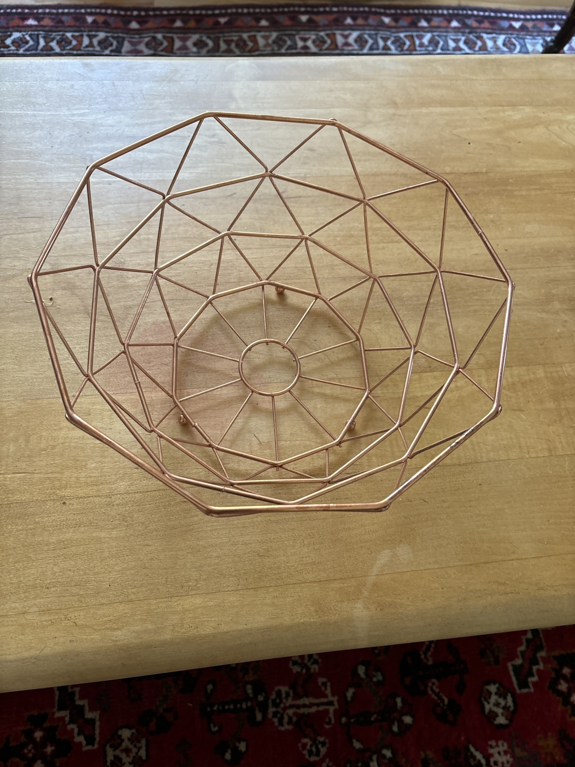 Rose Gold Geometric Wire Basket