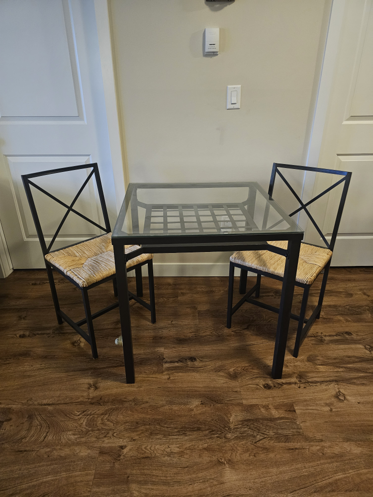 dining table and 2 chairs