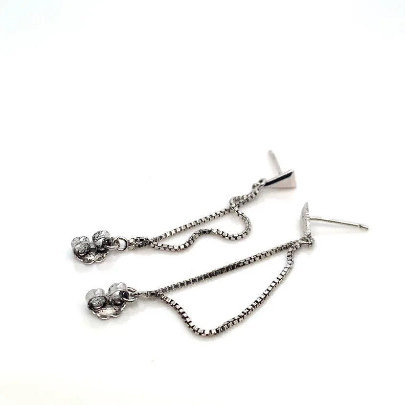 Sterling Silver Double Chain Drop Earrings image indicator(6)