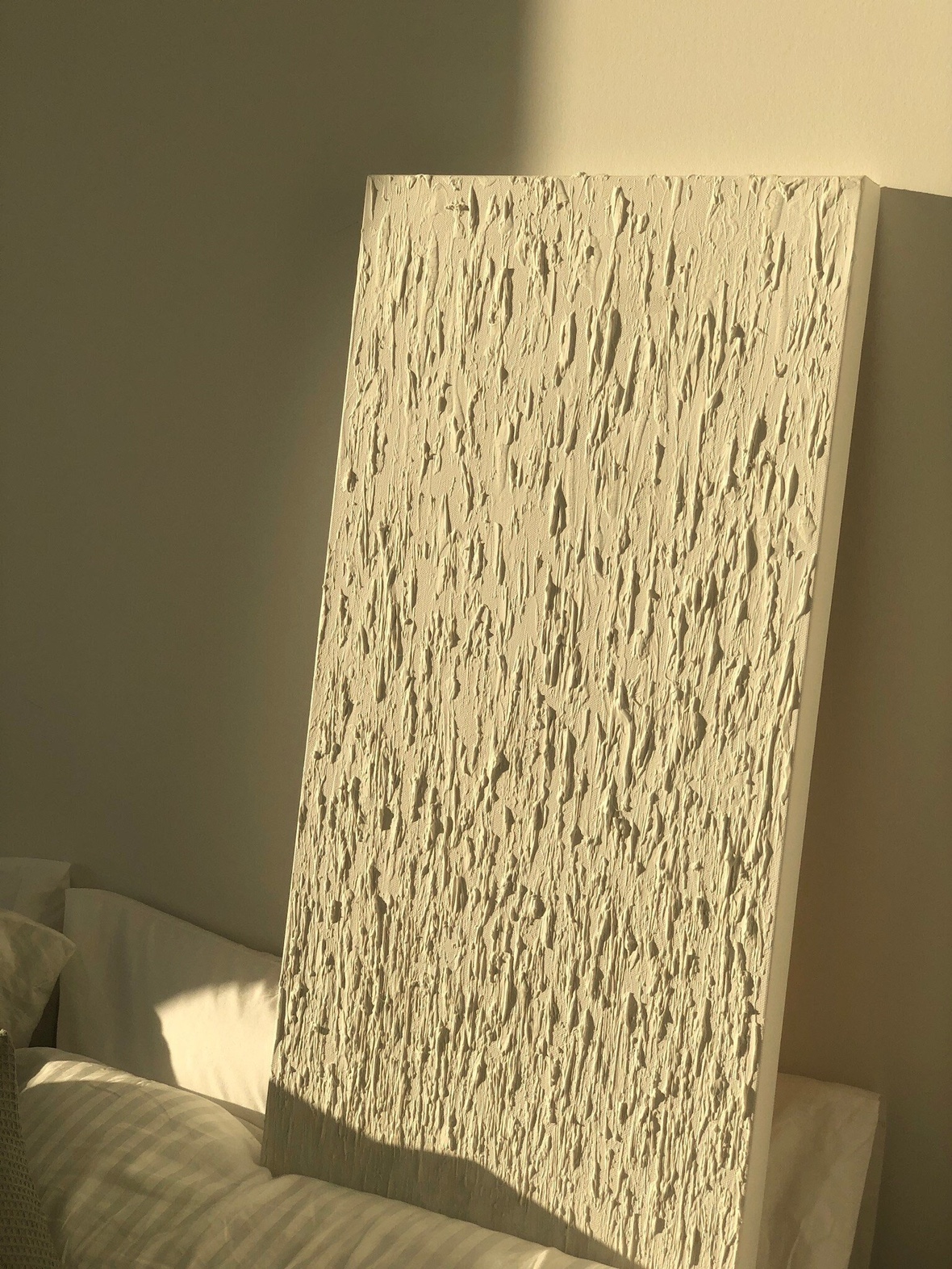 White Textured Canvas Painting