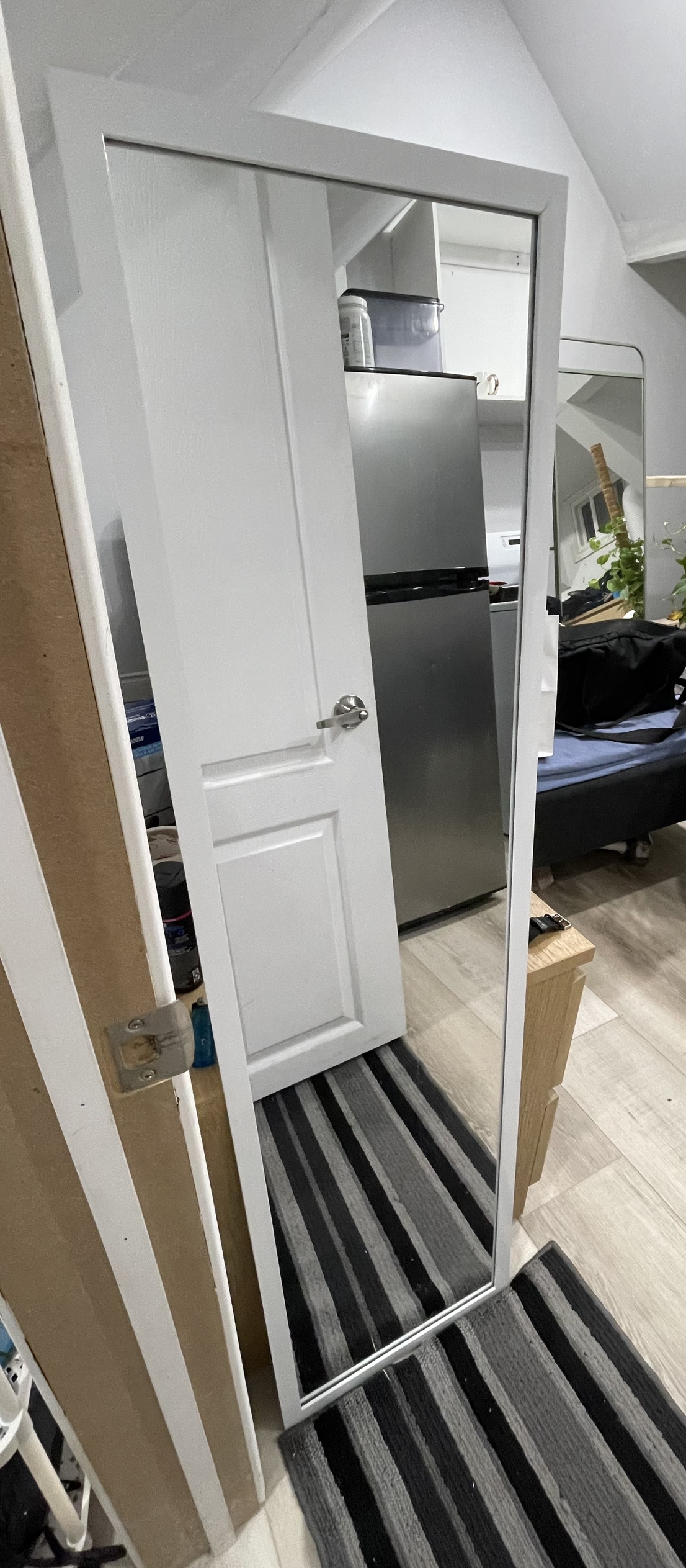 Full-Length White Framed Mirror - photo 2
