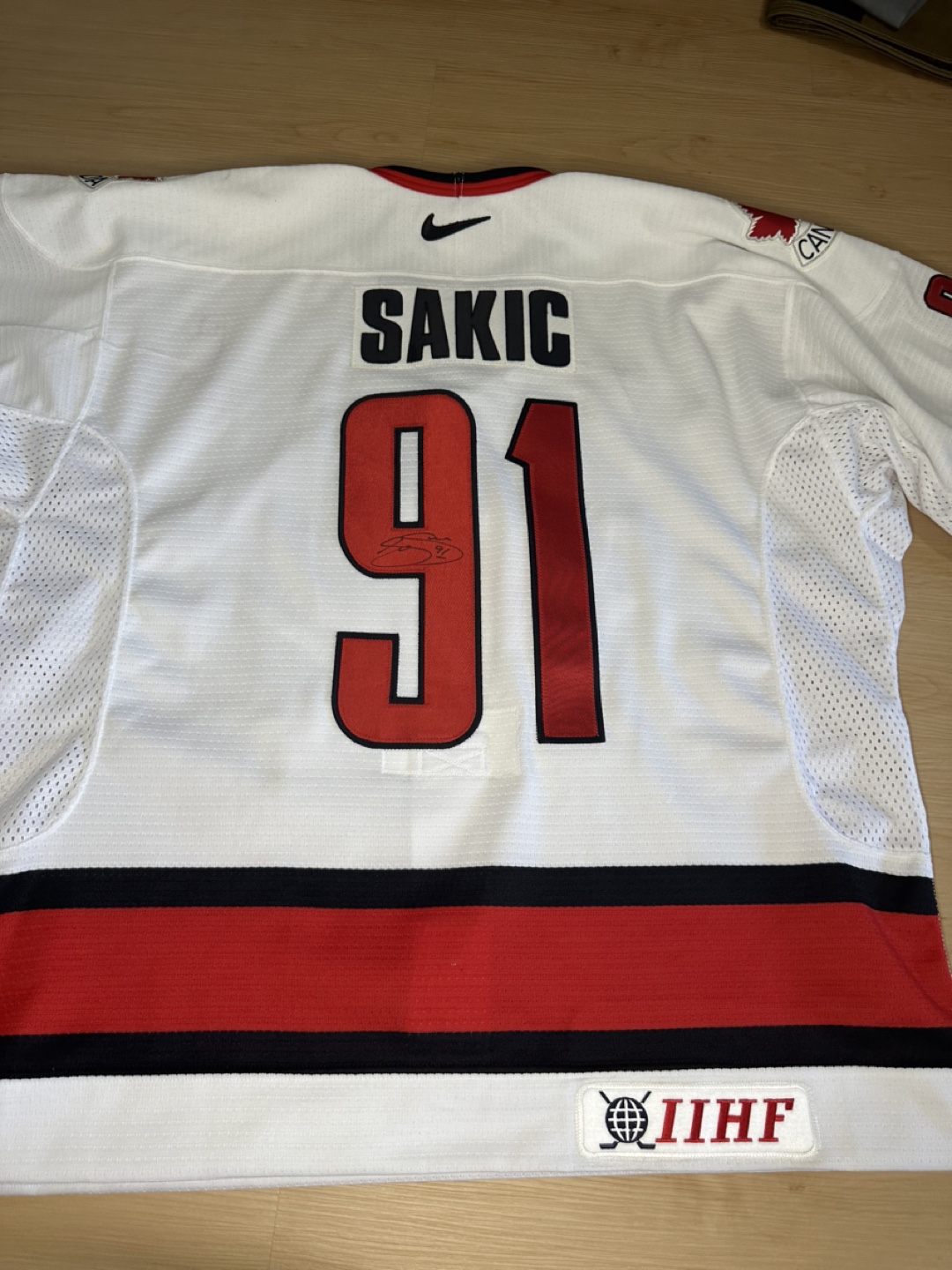 Authentic Autographed Sakic Hockey Jersey