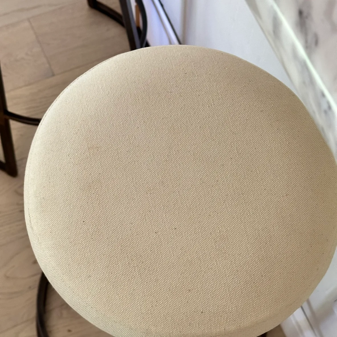 Set of 2 Metal Framed Backless bar Stool Black & White image indicator(4)