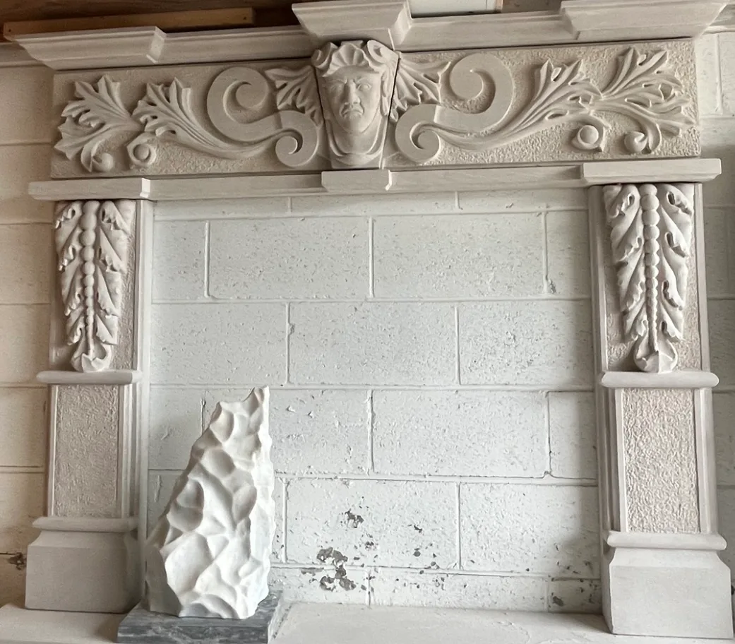 Fireplace Mantel Hand Carved Indiana Limestone image indicator(10)