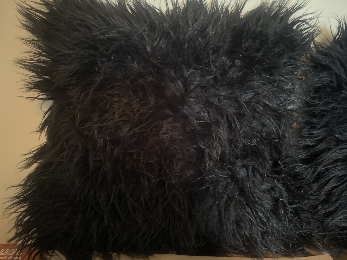 Black Fur Throw Pillows - photo 2