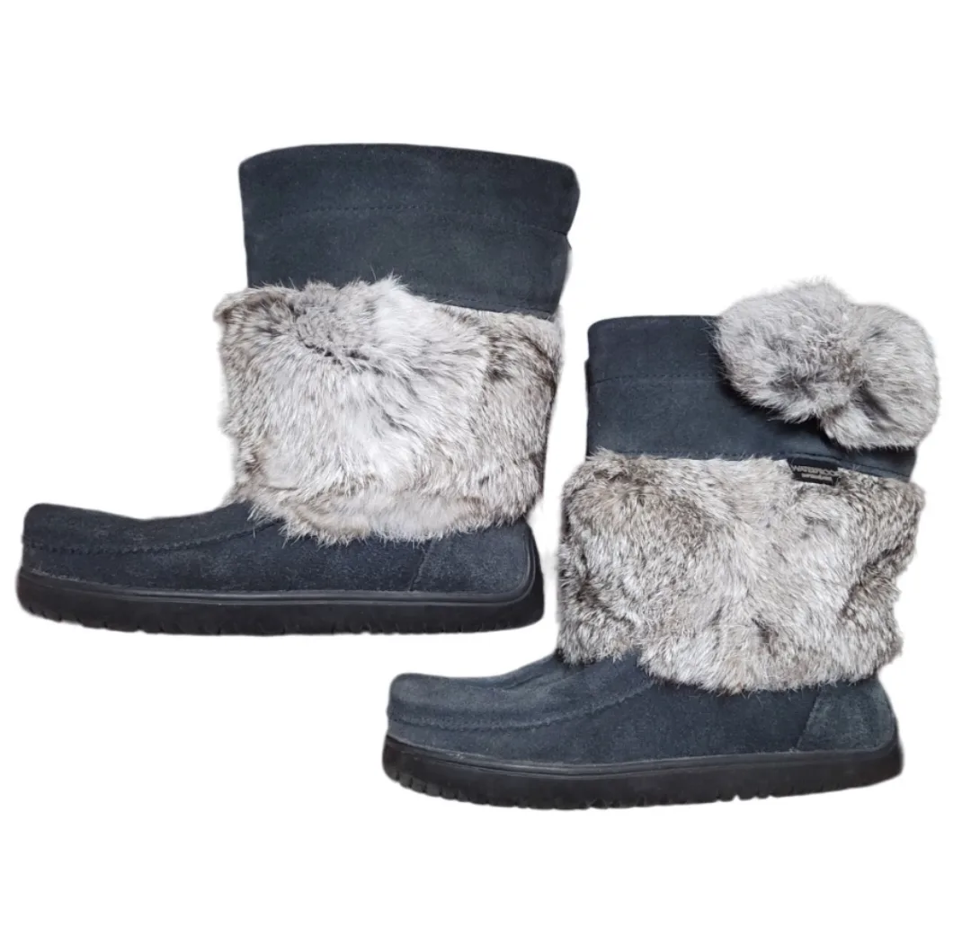 MANITOBAH MUKLUKS Short Snowy Owl Waterproof Suede & Fur Boots image indicator(3)