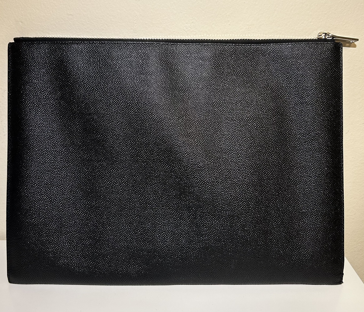 Yves Saint Laurent | Black Leather Zip Clutch - photo 2