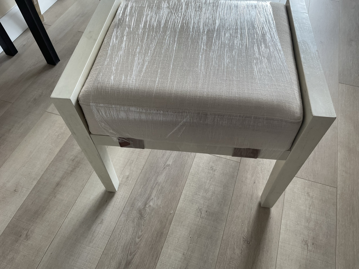 White beige vanity style stool