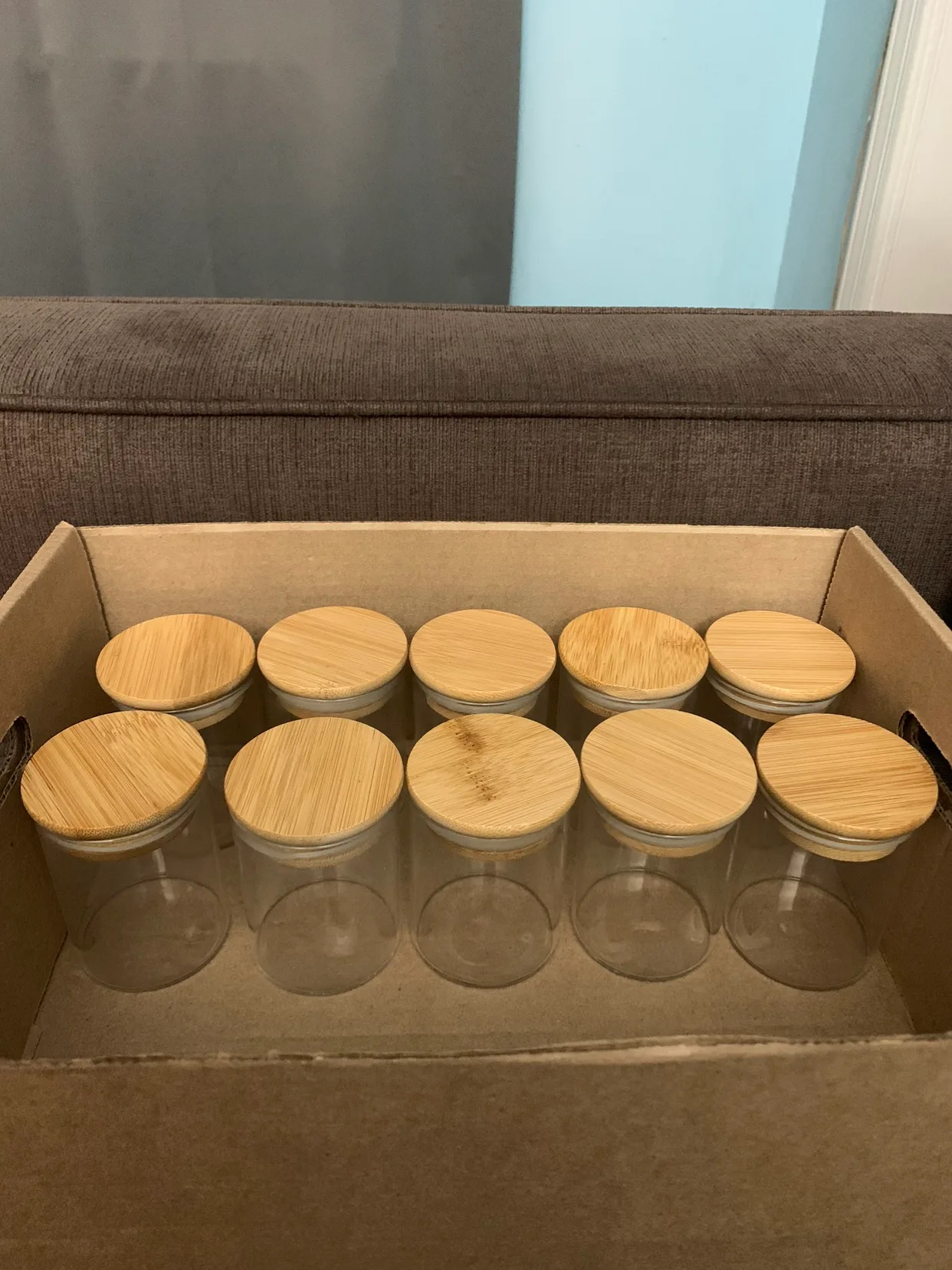 Glass Jars with Bamboo Lids - 10 piece thumbnail