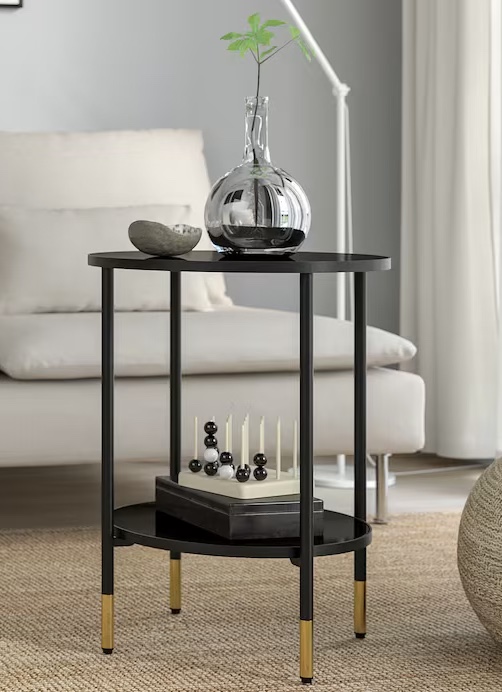 Side table,coffee table /glass black